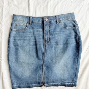 Faded Glory Blue Denim Pencil Skirt